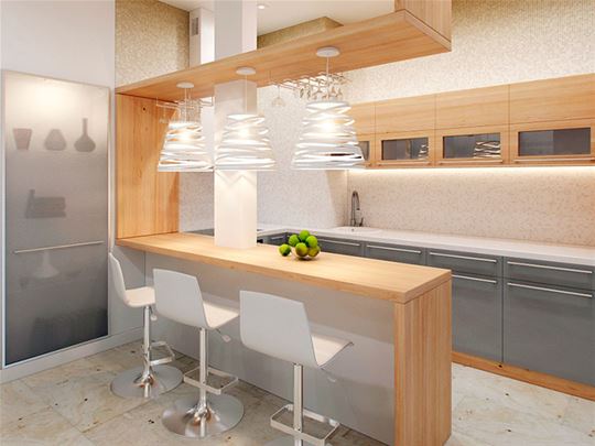 Преимущества кухни с барной стойкой